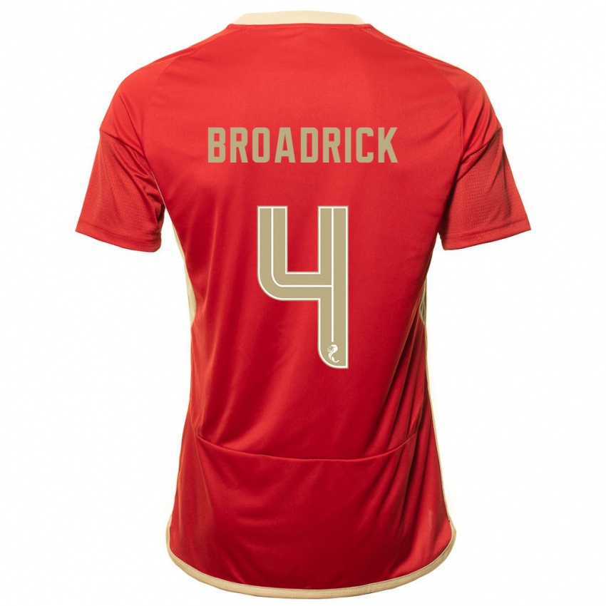 Heren Jessica Broadrick #4 Rood Thuisshirt Thuistenue 2023/24 T-Shirt België