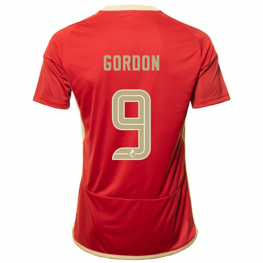Heren Lauren Gordon #9 Rood Thuisshirt Thuistenue 2023/24 T-Shirt België