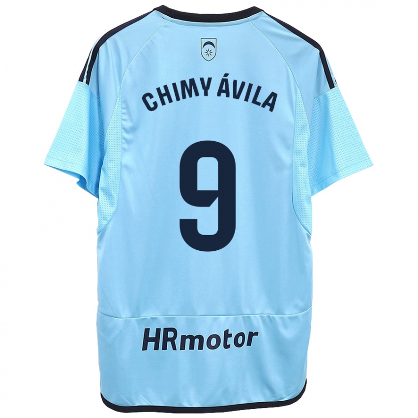 Heren Chimy Ávila #9 Blauw Uitshirt Uittenue 2023/24 T-Shirt België