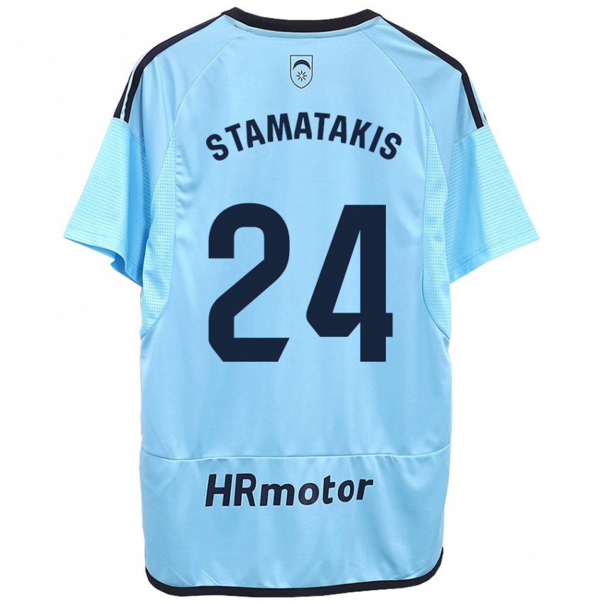 Heren Dimitrios Stamatakis #24 Blauw Uitshirt Uittenue 2023/24 T-Shirt België