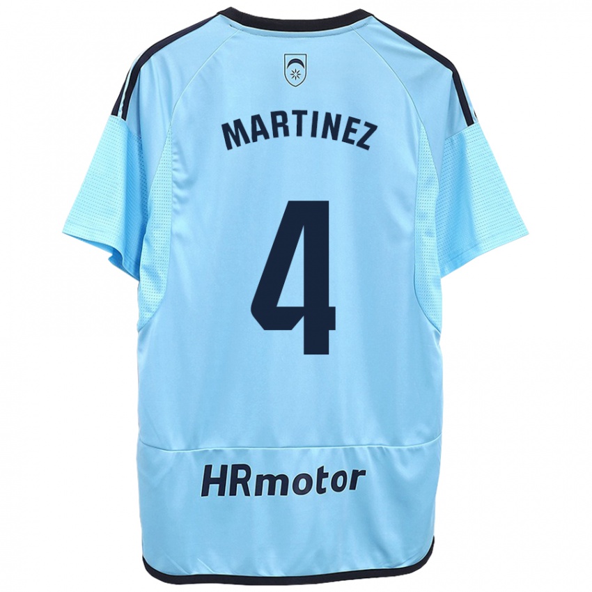 Heren Vera Martínez Viota #4 Blauw Uitshirt Uittenue 2023/24 T-Shirt België