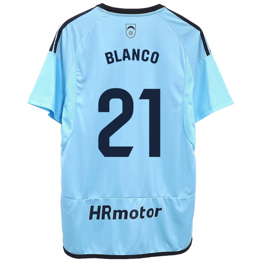 Heren Alexia Blanco Llacuno #21 Blauw Uitshirt Uittenue 2023/24 T-Shirt België