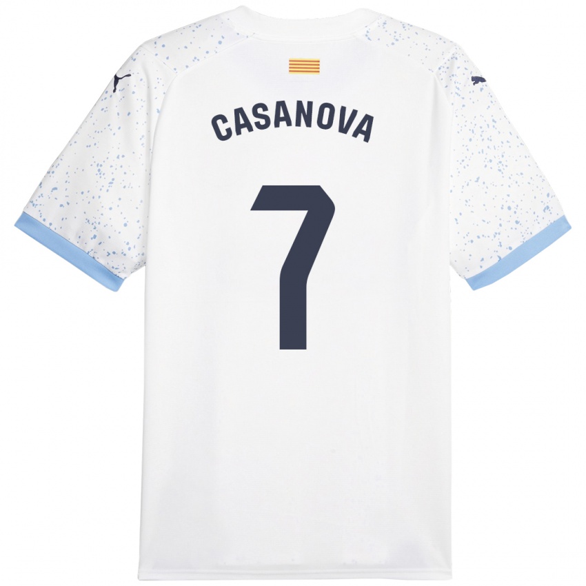 Heren Àstrid Casanova #7 Wit Uitshirt Uittenue 2023/24 T-Shirt België