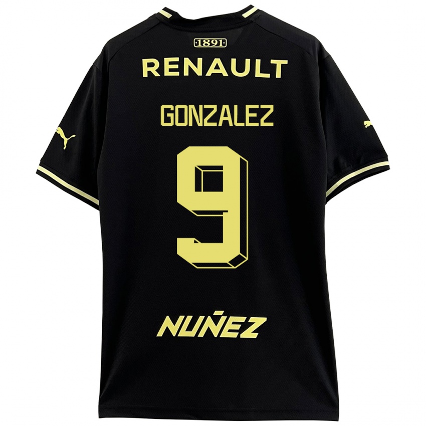 Heren Franco González #9 Zwart Uitshirt Uittenue 2023/24 T-Shirt België