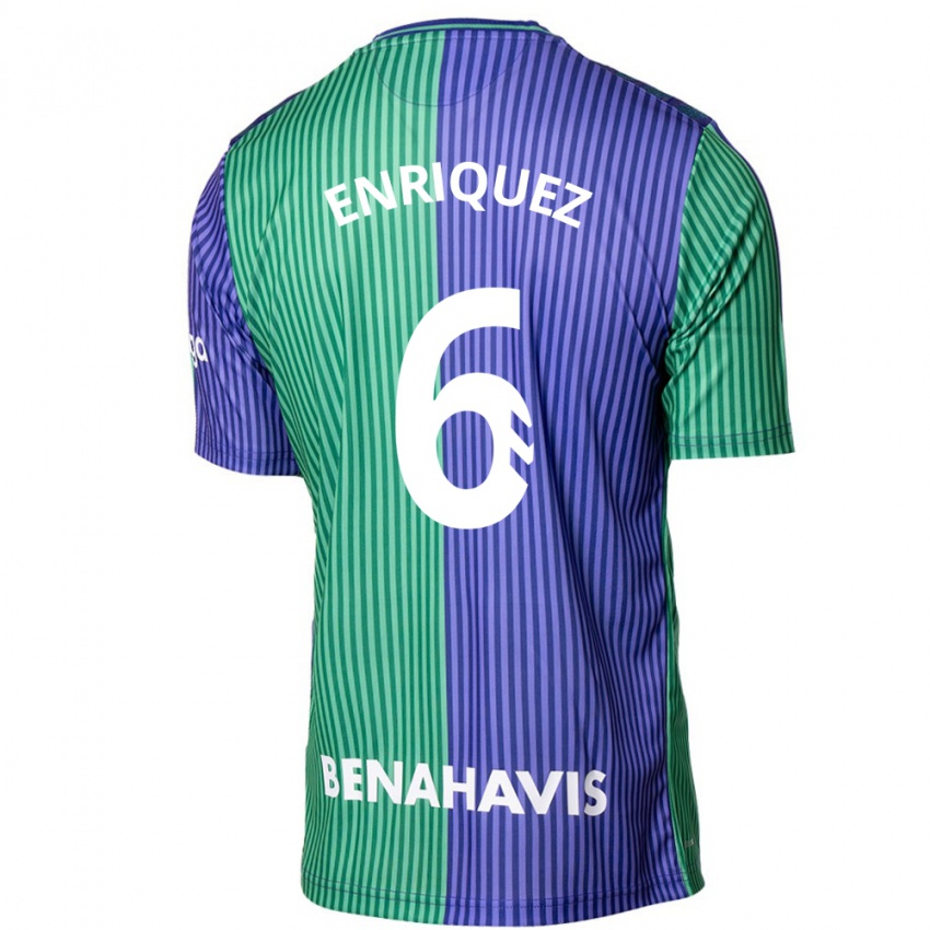 Heren Ramón Enríquez #6 Groen Blauw Uitshirt Uittenue 2023/24 T-Shirt België