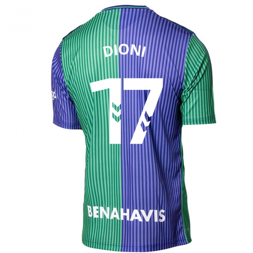 Heren Dioni #17 Groen Blauw Uitshirt Uittenue 2023/24 T-Shirt België