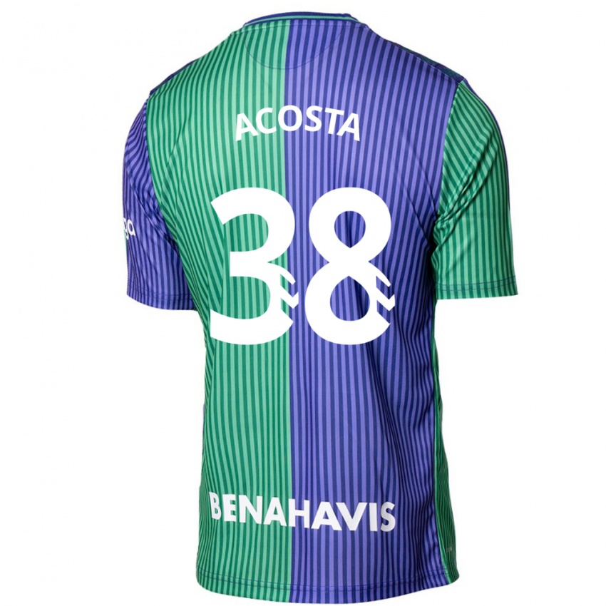 Heren Judith Acosta #38 Groen Blauw Uitshirt Uittenue 2023/24 T-Shirt België