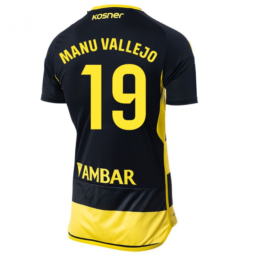 Heren Manu Vallejo #19 Zwart Geel Uitshirt Uittenue 2023/24 T-Shirt België