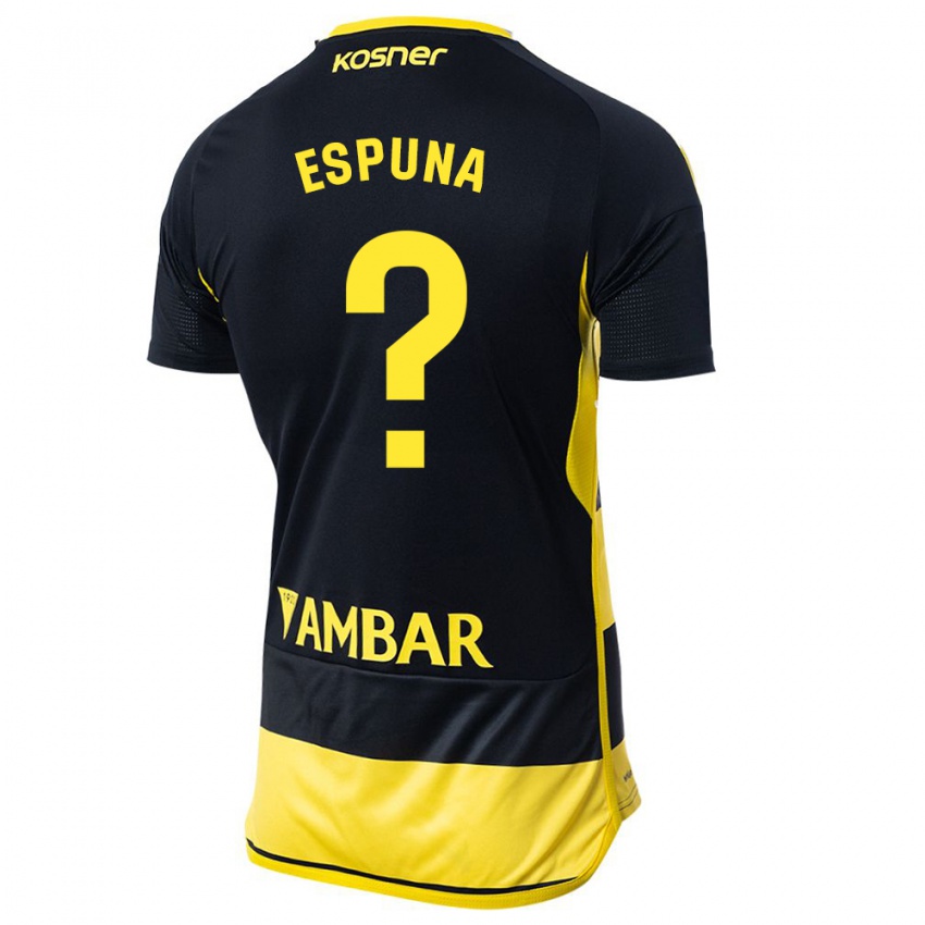 Heren Nico Espuña #0 Zwart Geel Uitshirt Uittenue 2023/24 T-Shirt België