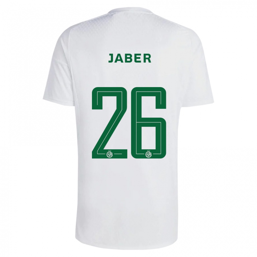 Heren Mahmoud Jaber #26 Groen Blauw Uitshirt Uittenue 2023/24 T-Shirt België