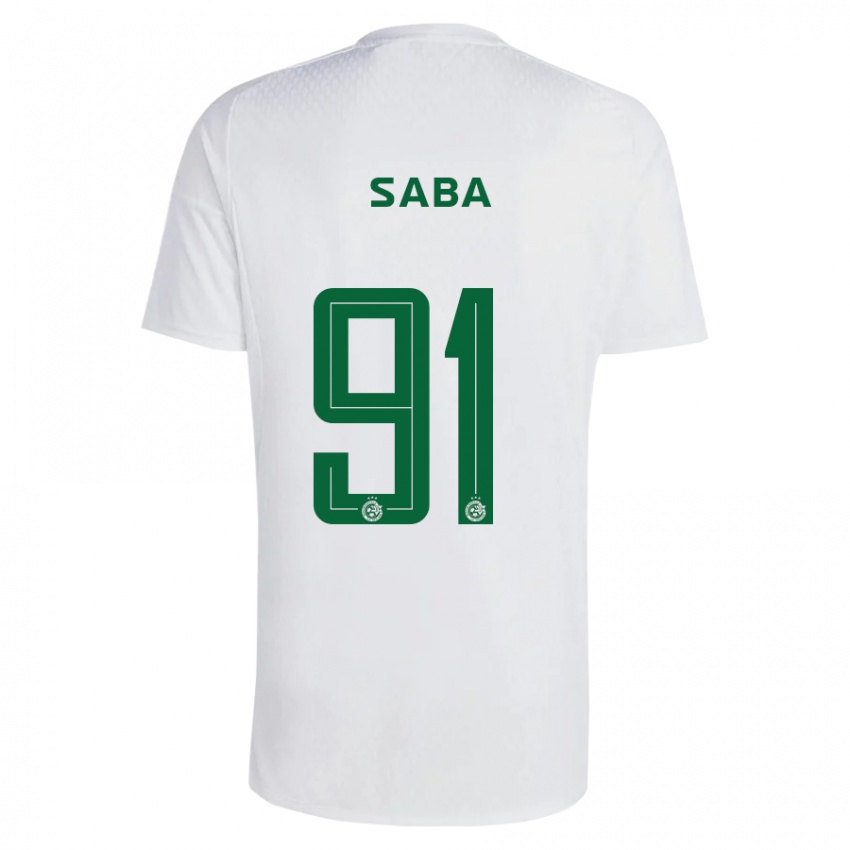 Heren Dia Saba #91 Groen Blauw Uitshirt Uittenue 2023/24 T-Shirt België