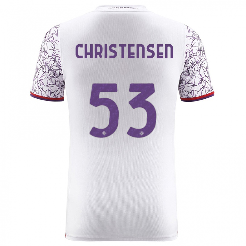 Heren Oliver Christensen #53 Wit Uitshirt Uittenue 2023/24 T-Shirt België