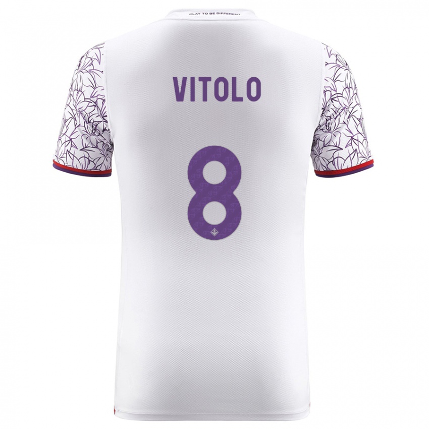 Heren Federico Vitolo #8 Wit Uitshirt Uittenue 2023/24 T-Shirt België