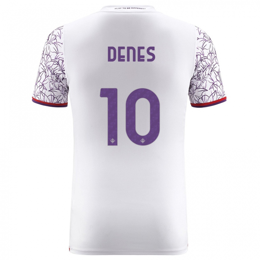 Heren Adrián Dénes #10 Wit Uitshirt Uittenue 2023/24 T-Shirt België