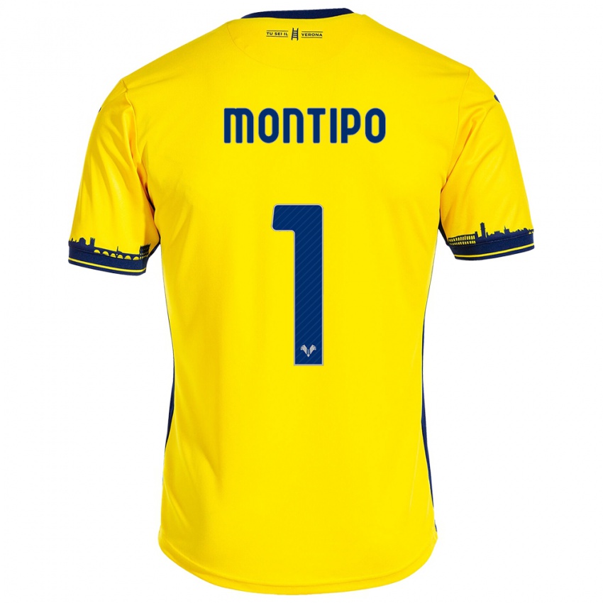 Herren Lorenzo Montipò #1 Gelb Auswärtstrikot Trikot 2023/24 T-Shirt Belgien