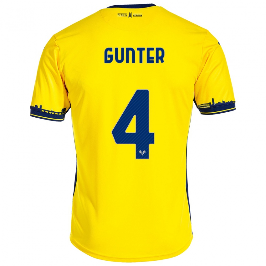 Herren Koray Günter #4 Gelb Auswärtstrikot Trikot 2023/24 T-Shirt Belgien