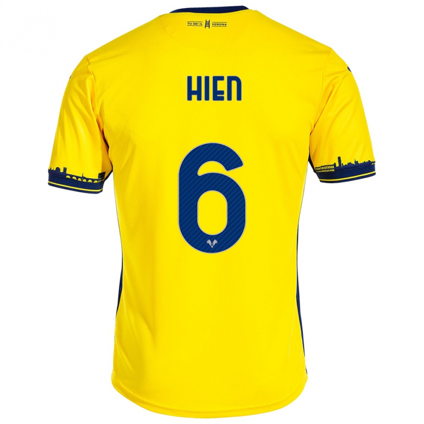 Herren Isak Hien #6 Gelb Auswärtstrikot Trikot 2023/24 T-Shirt Belgien