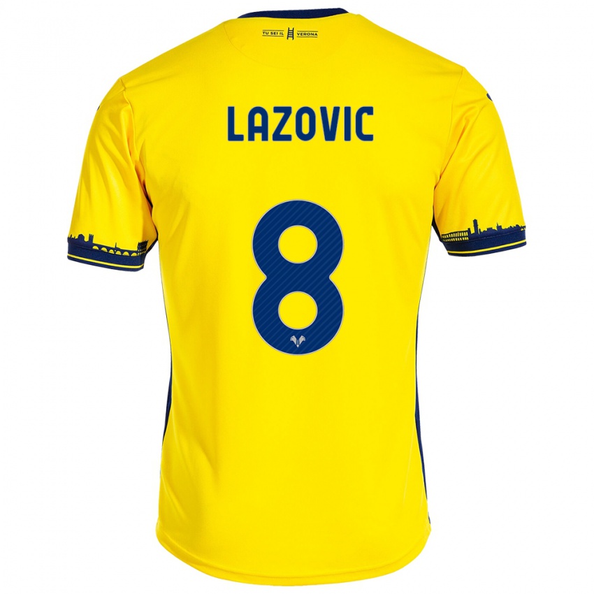 Herren Darko Lazović #8 Gelb Auswärtstrikot Trikot 2023/24 T-Shirt Belgien