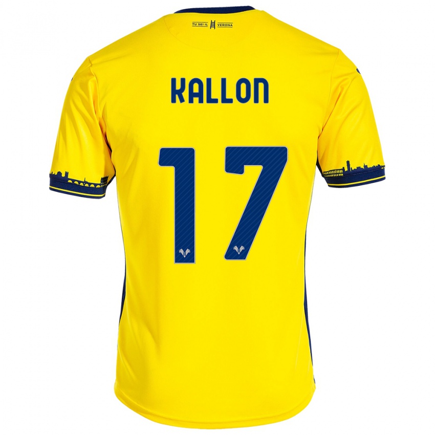 Heren Yayah Kallon #17 Geel Uitshirt Uittenue 2023/24 T-Shirt België
