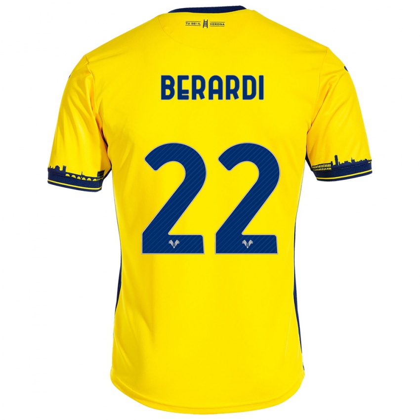 Heren Alessandro Berardi #22 Geel Uitshirt Uittenue 2023/24 T-Shirt België