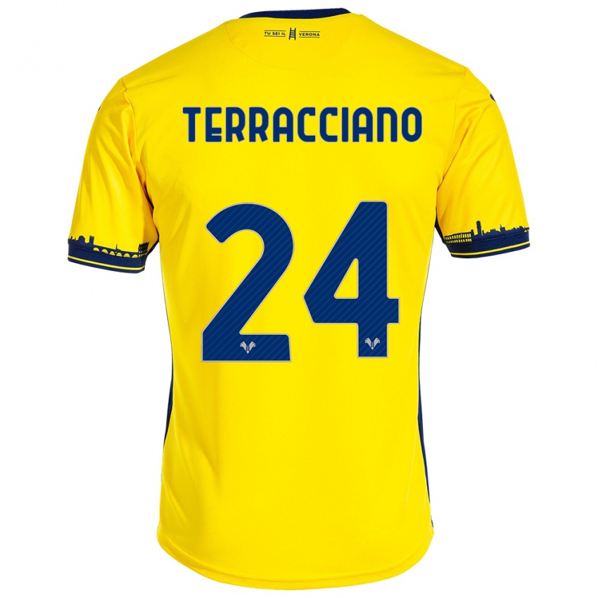 Heren Filippo Terracciano #24 Geel Uitshirt Uittenue 2023/24 T-Shirt België