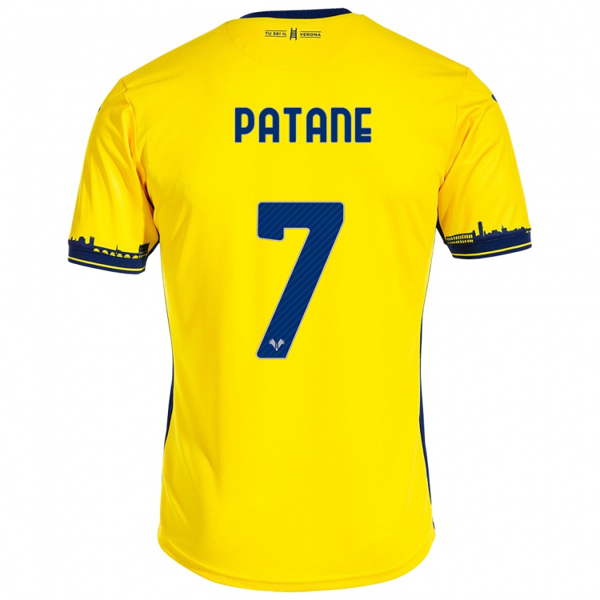 Heren Nicola Patanè #7 Geel Uitshirt Uittenue 2023/24 T-Shirt België