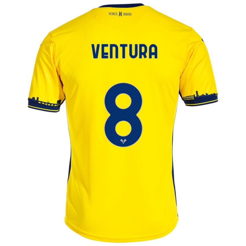 Heren Ciro Ventura #8 Geel Uitshirt Uittenue 2023/24 T-Shirt België
