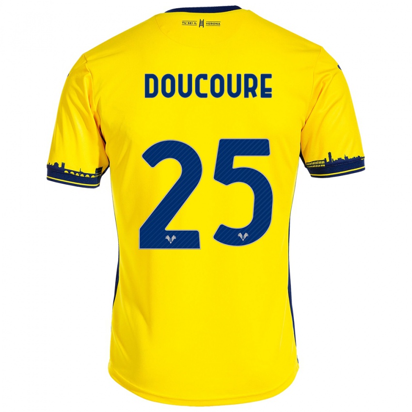 Heren Mamedi Doucouré #25 Geel Uitshirt Uittenue 2023/24 T-Shirt België