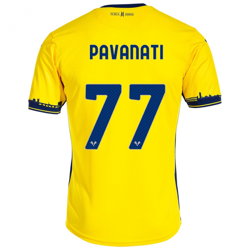 Heren Alessandro Pavanati #77 Geel Uitshirt Uittenue 2023/24 T-Shirt België