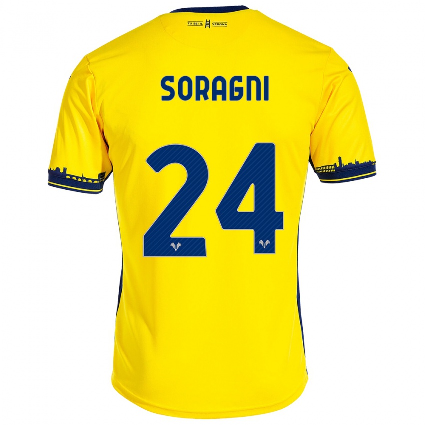 Heren Alberto Soragni #24 Geel Uitshirt Uittenue 2023/24 T-Shirt België