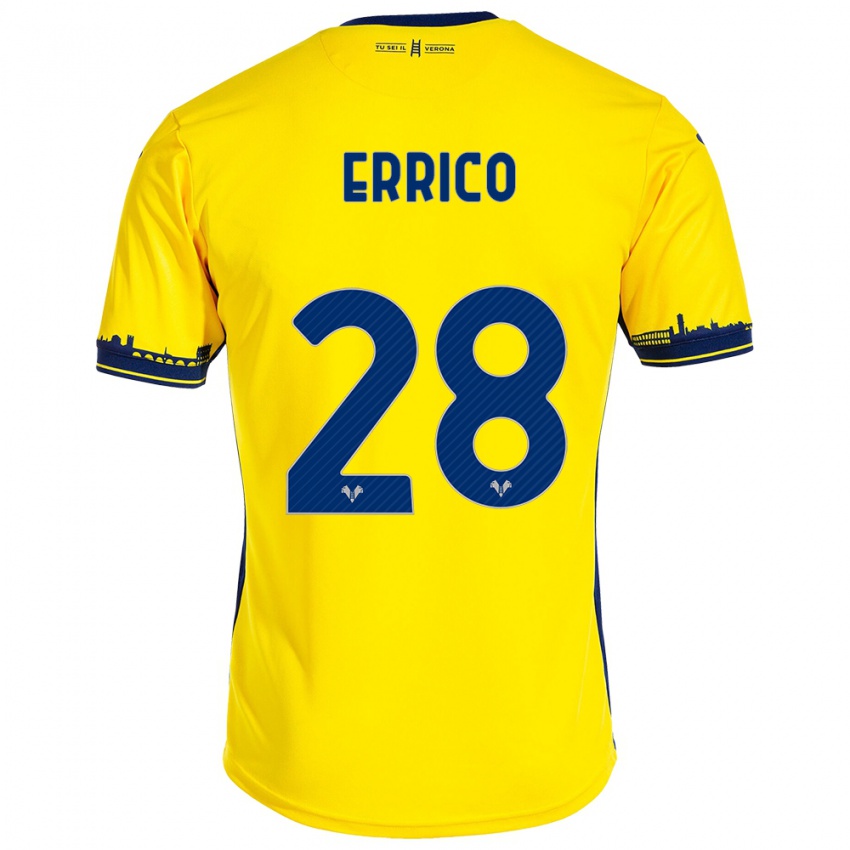 Herren Emma Raffaella Errico #28 Gelb Auswärtstrikot Trikot 2023/24 T-Shirt Belgien