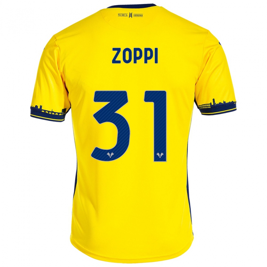 Heren Sofia Zoppi #31 Geel Uitshirt Uittenue 2023/24 T-Shirt België