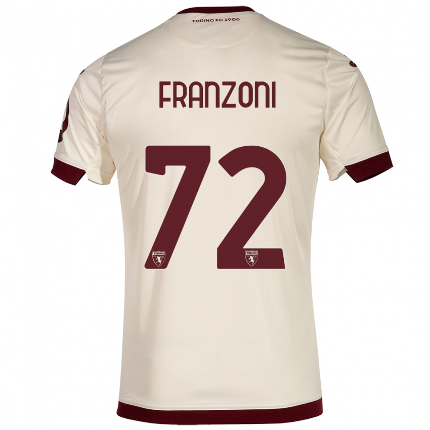 Heren Nicolò Franzoni #72 Champagne Uitshirt Uittenue 2023/24 T-Shirt België