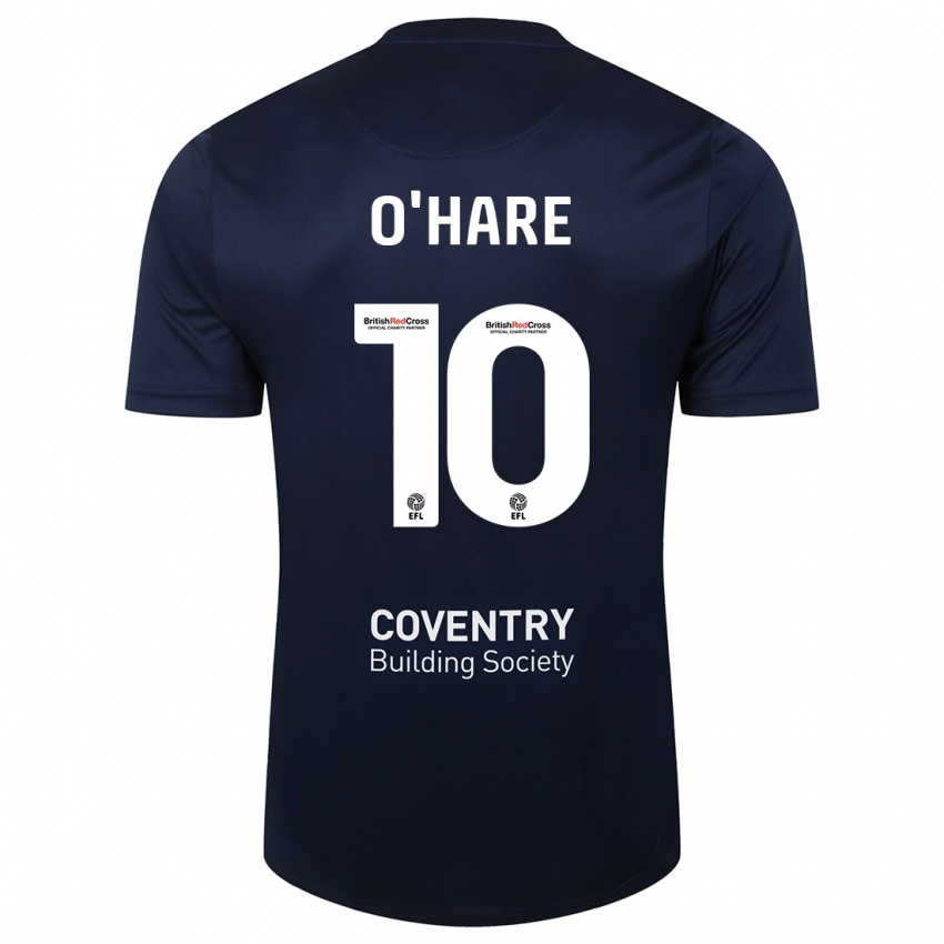 Heren Callum O'hare #10 Rode Marine Uitshirt Uittenue 2023/24 T-Shirt België