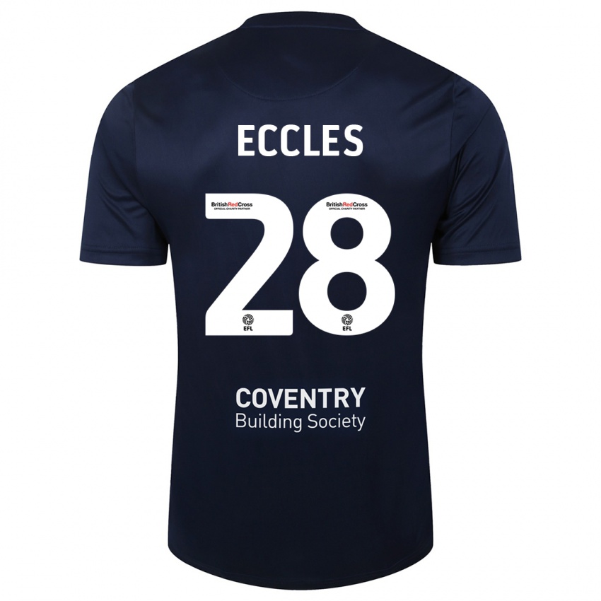 Heren Josh Eccles #28 Rode Marine Uitshirt Uittenue 2023/24 T-Shirt België