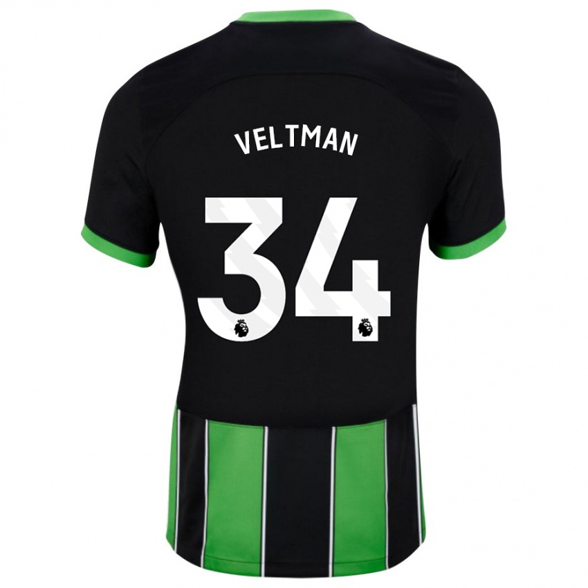 Herren Joel Veltman #34 Schwarz Grün Auswärtstrikot Trikot 2023/24 T-Shirt Belgien