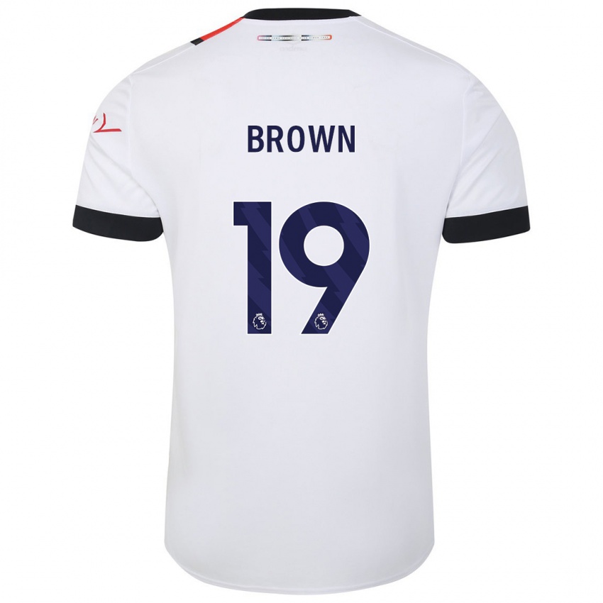 Heren Jacob Brown #19 Wit Uitshirt Uittenue 2023/24 T-Shirt België