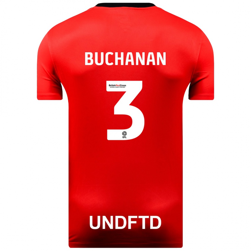 Herren Lee Buchanan #3 Rot Auswärtstrikot Trikot 2023/24 T-Shirt Belgien