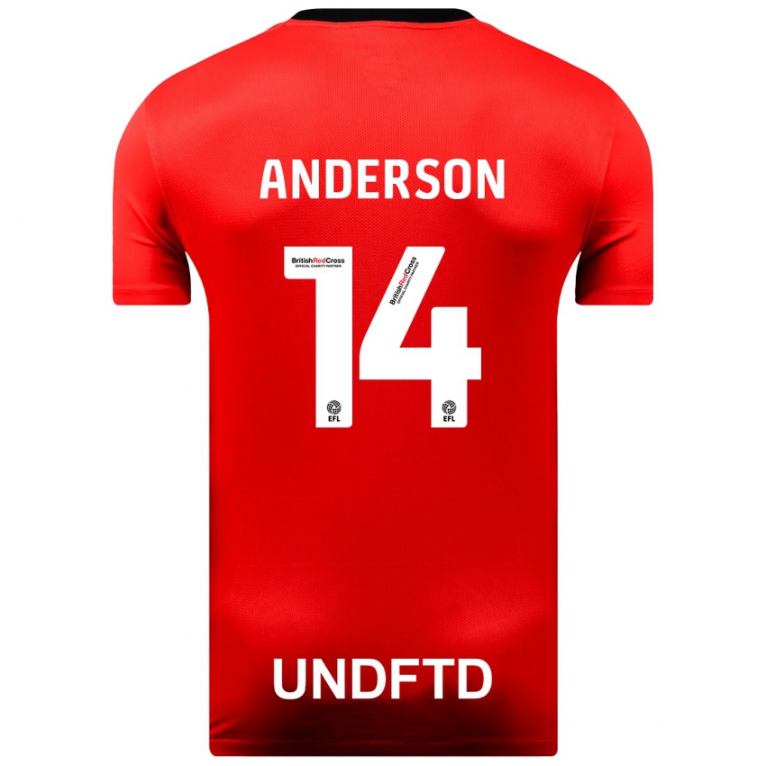 Heren Keshi Anderson #14 Rood Uitshirt Uittenue 2023/24 T-Shirt België