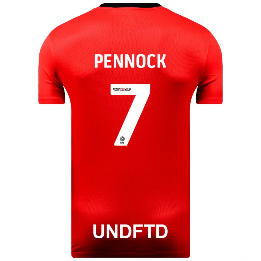 Heren Jade Pennock #7 Rood Uitshirt Uittenue 2023/24 T-Shirt België