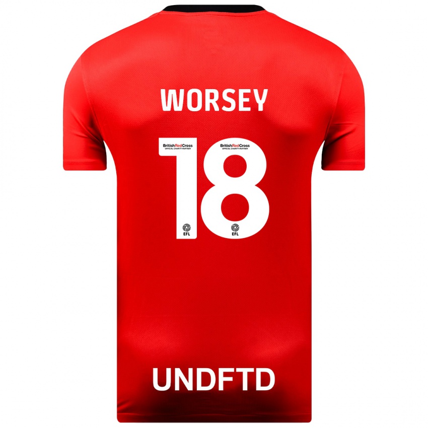 Heren Louanne Worsey #18 Rood Uitshirt Uittenue 2023/24 T-Shirt België