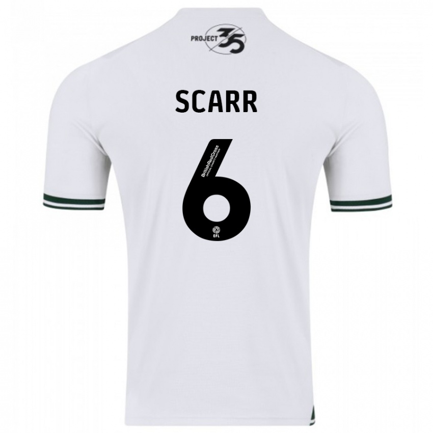 Heren Dan Scarr #6 Wit Uitshirt Uittenue 2023/24 T-Shirt België