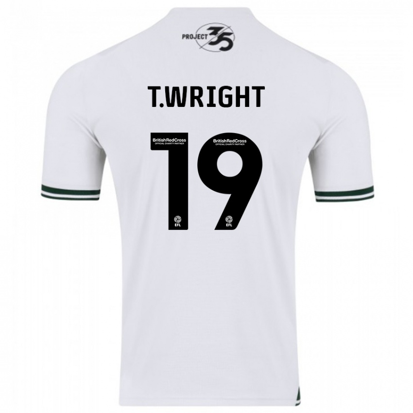 Homme Maillot Tyreik Wright #19 Blanc Tenues Extérieur 2023/24 T-Shirt Belgique