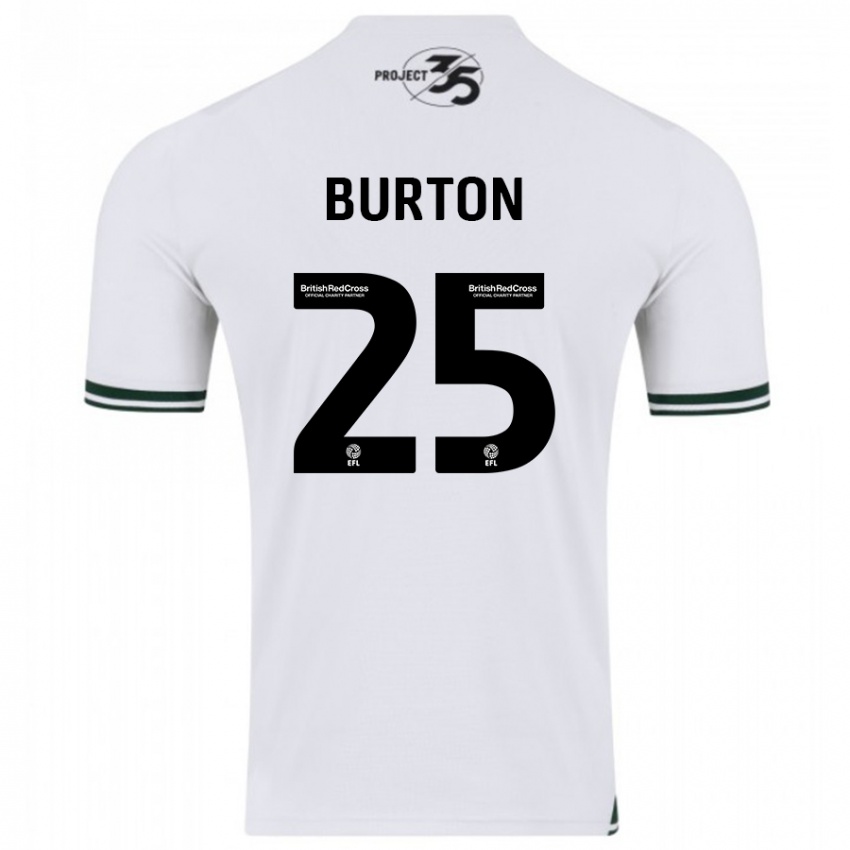 Homme Maillot Callum Burton #25 Blanc Tenues Extérieur 2023/24 T-Shirt Belgique