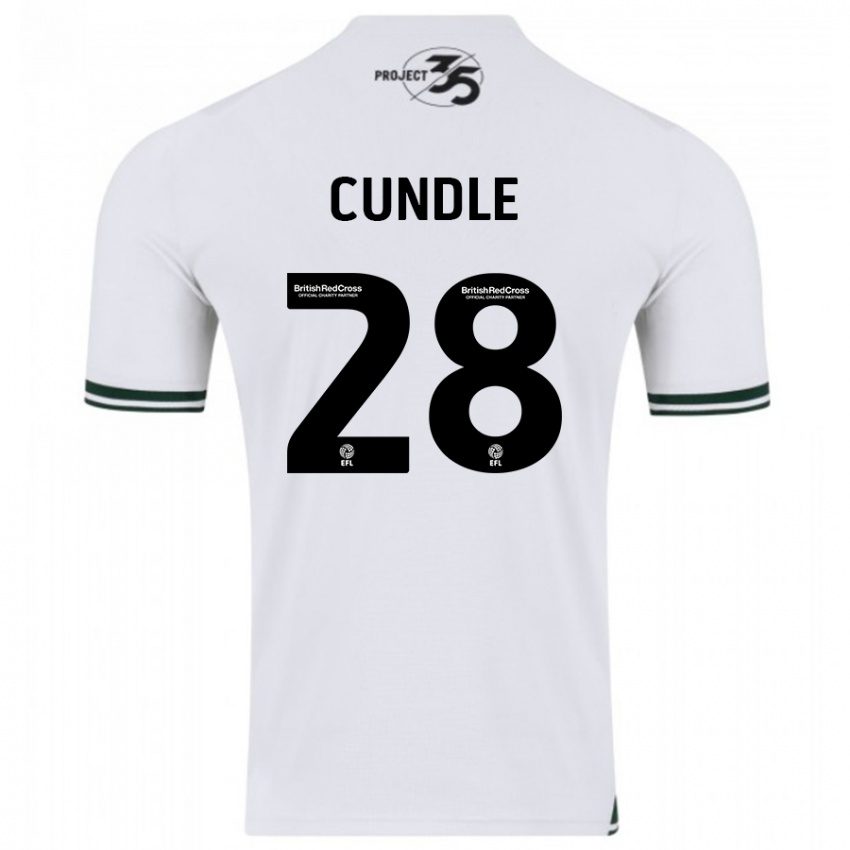 Herren Luke Cundle #28 Weiß Auswärtstrikot Trikot 2023/24 T-Shirt Belgien