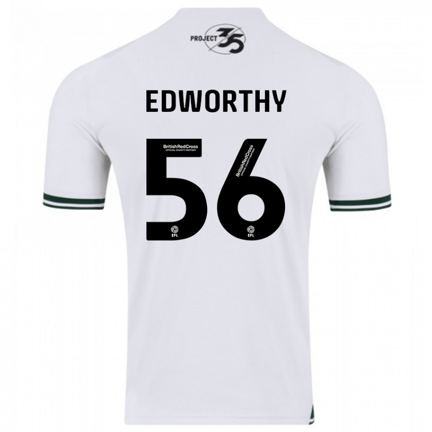 Herren Kieran Edworthy #56 Weiß Auswärtstrikot Trikot 2023/24 T-Shirt Belgien