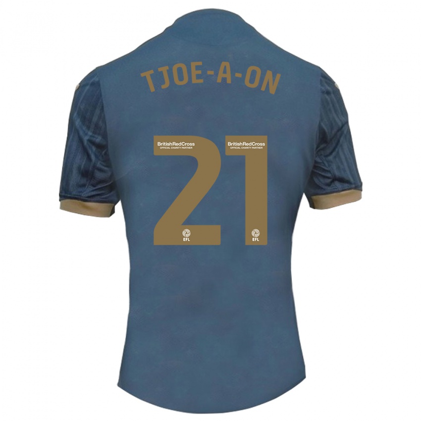 Heren Nathan Tjoe-A-On #21 Donkerblauw Uitshirt Uittenue 2023/24 T-Shirt België