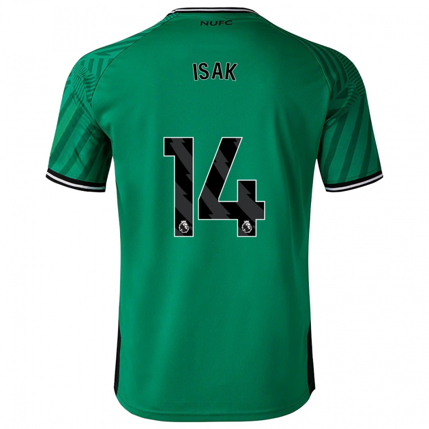 Heren Alexander Isak #14 Groente Uitshirt Uittenue 2023/24 T-Shirt België