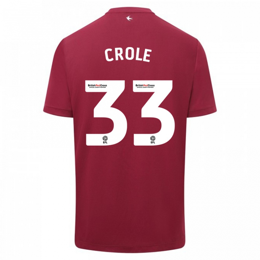 Herren James Crole #33 Rot Auswärtstrikot Trikot 2023/24 T-Shirt Belgien