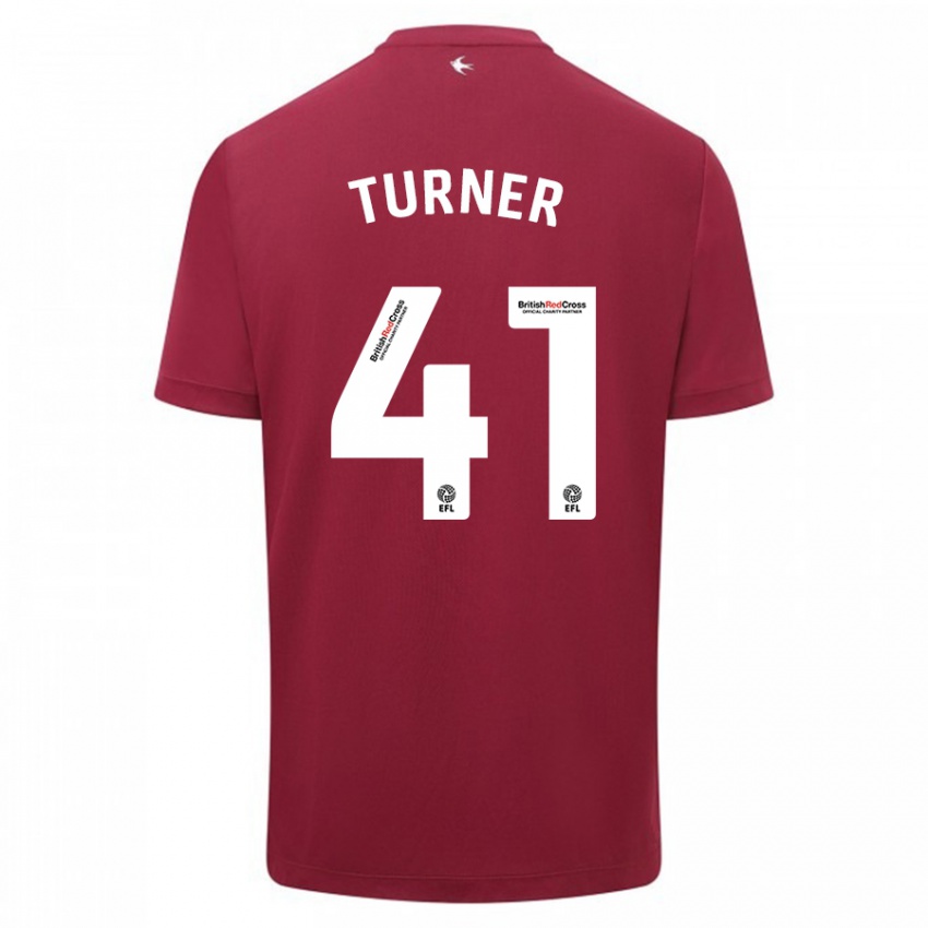 Herren Matthew Turner #41 Rot Auswärtstrikot Trikot 2023/24 T-Shirt Belgien